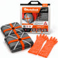 AutoSock model AF12 for forklifts includes two snow socks, a pair of gloves and the product packaging