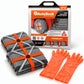 AutoSock model AF18 for forklifts includes two snow socks, a pair of gloves and the product packaging
