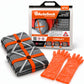 AutoSock model AF20 for forklifts includes two snow socks, a pair of gloves and the product packaging
