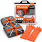 AutoSock model AF28 for forklifts includes two snow socks, a pair of gloves and the product packaging