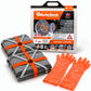 AutoSock model AL114 for trucks and buses includes two snow socks, a pair of gloves and the product packaging
