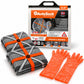 AutoSock model AL67 for trucks and buses includes two snow socks, a pair of gloves and the product packaging