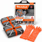 AutoSock model AL74 for trucks and buses includes two snow socks, a pair of gloves and the product packaging