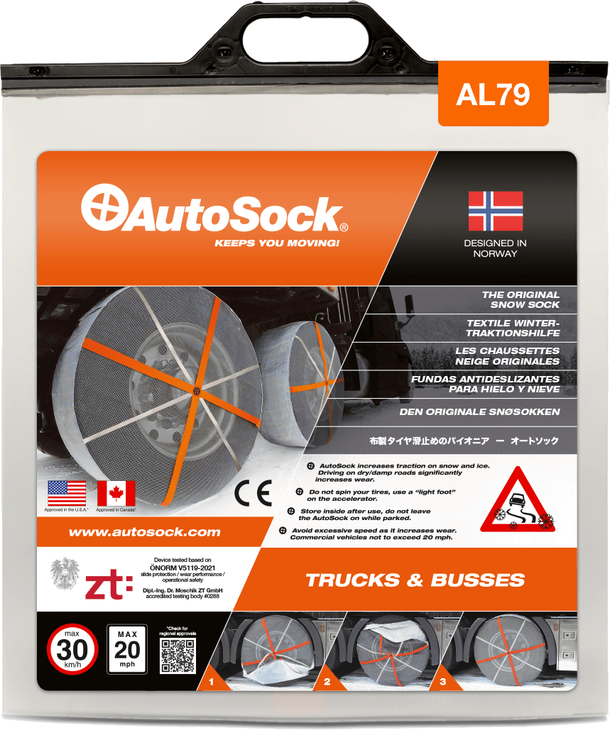 Product Packaging of AutoSock AL79 for trucks (front view)