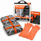 AutoSock model HP870 includes two snow socks, a pair of gloves, an instruction manual and the product packaging